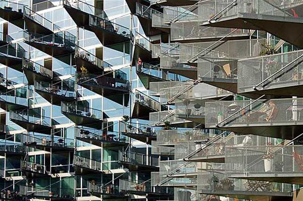 מרפסות בנין VM בקופנהאגן