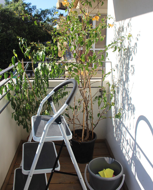 מרפסת תל אביבית לפני עיצוב